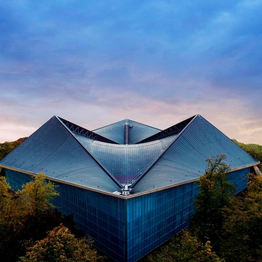 hyperbolic paraboloid roof design museum brand launch